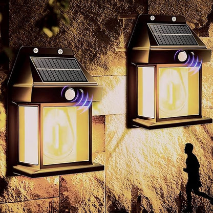 Outdoor Solar Powered Wall Sconce Lights Dawn to Dusk 8.2" H White Motion Sensor 3 Lighting Modes for Porch Garage House Patio Shed Barn Door Yard Outside Decorative Waterproof -2 Pack