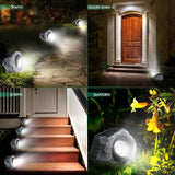 2 Pack Solar Rock Lights Outdoor, Angle Adjustable Solar Lights Outdoor Waterproof, LED Solar Garden Lights, Auto | Lumora