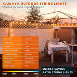 Kawaya 200FT Outdoor String Lights - LED Waterproof Patio Light for Outside with 100+4 G40 Globe Blubs | Lumora