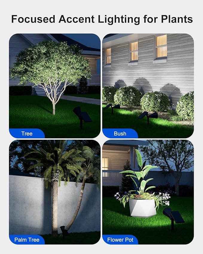 Solar Spot Lights Outdoor Waterproof for Flag, Palm Tree, Pole, Sign, Statue, Mailbox, Bright LED Outside Landscape | Lumora