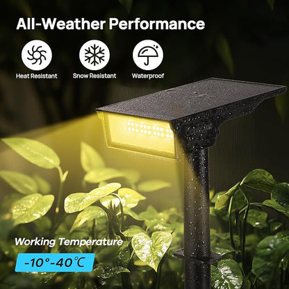 Consciot Solar Lights Outdoor Waterproof, 3000/5000/6500K Solar Garden Light, Adjustable 170° Spot Lights for Outside Yard Landscape Lighting Pathway Halloween, IP65, Auto On/Off, 4 Pack, WS002UCW