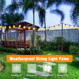 AILBTON 2 Pack 10Ft String Light Poles,Light Poles for Outside String Lights,Outdoor Light Poles with Fork,Metal | Lumora