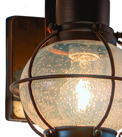 VAXCEL Chatham 12 in. H 1-Light Burnished Bronze Coastal Outdoor Wall Sconce Made of Durable Steel, Clear Seeded Glass Shade, LED Compatible, Use for Exterior Porch Patio Front Door or Garage
