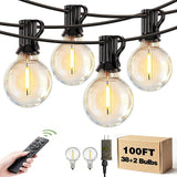 Outdoor Patio String Lights Waterproof with Remote, 100FT 38+2 G40 Edison LED Shatterproof Bulbs Hanging Outside | Lumora