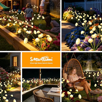 Solar Garden Lights Outdoor, 1Pack Solar Lights Garden Decor, Swaying Mushroom Lights Waterproof for Yard, Patio,Pathway Decoration,Gifts for Women,Mom(Warm White)