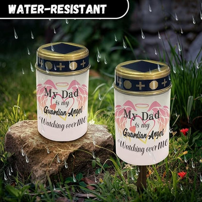 Solar Cross for Cemetery Grave Dad Waterproof Grave Decorations for Cemetery Auto On/Off LED Solar Light for Landscape Outdoor Cemetery Decor