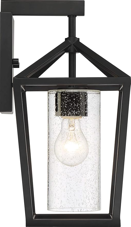 NUVO 60/6592 Hopewell Lighting Fixture, 1Lt Medium Lantern, Matte Black - Outdoor Wall Light | Lumora