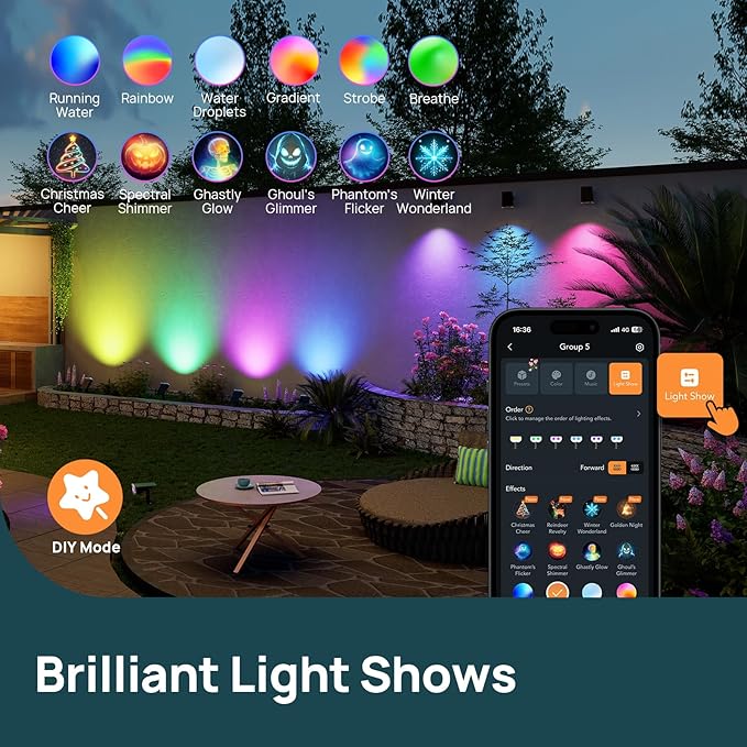 Linkind Smart Solar Spot Lights Outdoor SL5C+Solar Pathway Lights 16 Pack