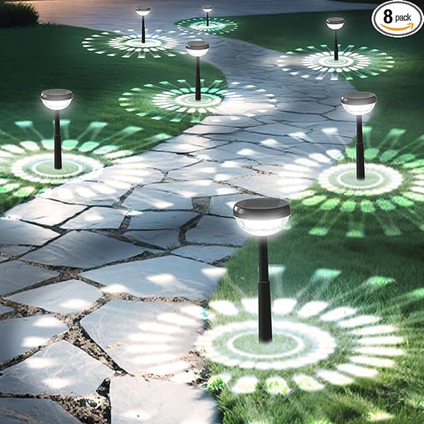 Ensenior 8-Pack Solar Lights Outdoor, Auto ON/Off 6500K LED Solar Garden Lights for Pathway, Yard, Patio, Walkway | Lumora