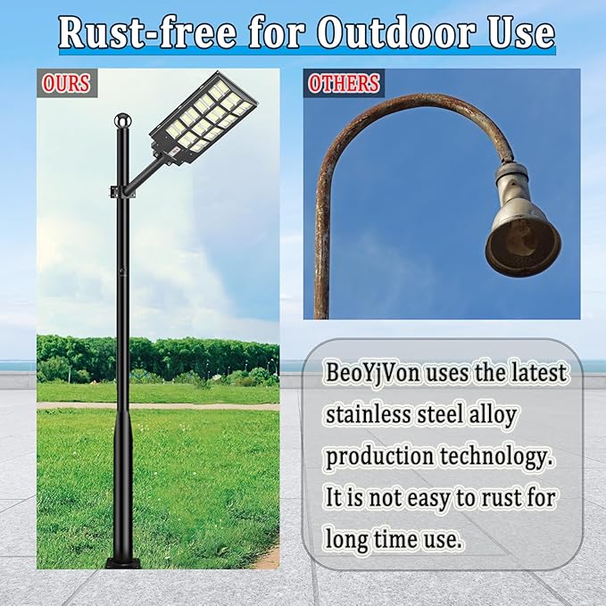 13Ft Tall Street Light Pole - Outdoor Metal Split Heavy Duty Street Lamp Post for Outside Large Solar Street Lights | Lumora