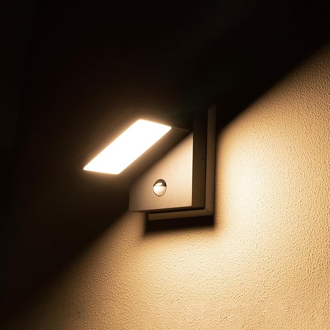 Motion Sensor Outdoor Rotatable Wall Light Exterior LED Lights Fixtures Aluminum Wired Porch Lamps Adjustable | Lumora