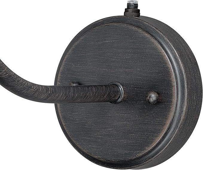 VAXCEL Outland 9.5 in. H 1-Light Aged Iron and Light Gold Dusk to Dawn Sensor Farmhouse Outdoor Wall Sconce, Gooseneck Metal Shade, Dark Sky Compliant for Exterior Porch Patio Front Door or Garage