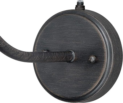 VAXCEL Outland 9.5 in. H 1-Light Aged Iron and Light Gold Dusk to Dawn Sensor Farmhouse Outdoor Wall Sconce, Gooseneck Metal Shade, Dark Sky Compliant for Exterior Porch Patio Front Door or Garage