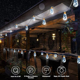 Solar Outdoor String Lights, 20Ft Vintage Rope Hemp Solar Patio Lights, Waterproof White Solar Powered String | Lumora