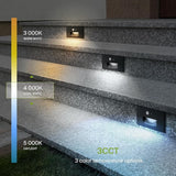 ASD LED Recessed Step Light Fixture, Dusk to Dawn Outdoor Tread Lighting | 3CCT, Motion Sensor, Photocell | Lumora