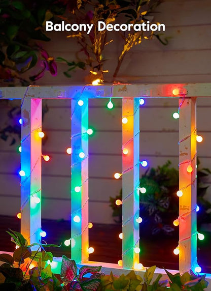 Brightown Solar Lights Outdoor Waterproof, 2 Packs Total 39Ft 120 LED Globe Solar String Lights for Outside, 8 Modes Outdoor Solar Lights for Yard Balcony Patio Tree Canopy Party (Multicolor)