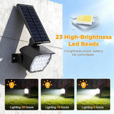 23 LED Solar Spot Lights Outdoor Waterproof, 2 Pack Solar Lights UP to 20Hrs, 3 Brightness Levels Spotlight | Lumora