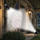Mini 50X Twin Solar-Powered Flag Pole Light Cast Aluminium Cool White LED Spotlight 60-100 Lumen Per Light Fixture | Lumora