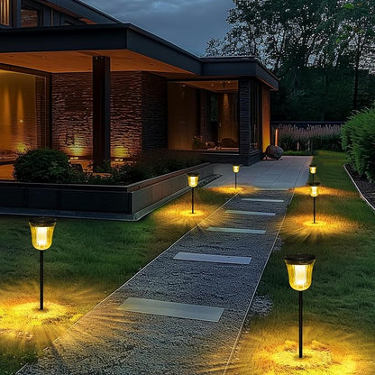 Solar Lights for Outside 9 Pack, Super Bright Solar Pathway Lights Waterproof,Up to 14 Hrs Auto On/Off Solar Garden Lights, Solar Powered Landscape Lighting for Path Yard Garden Walkway