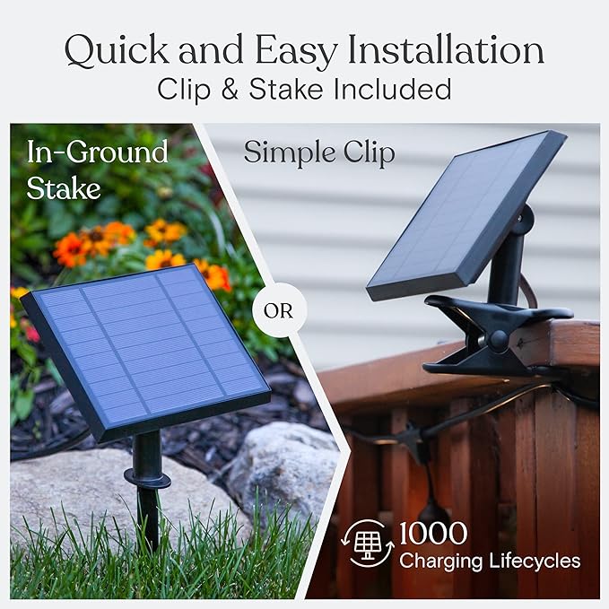 Brightech Ambience Pro 27 Ft Solar Powered Outdoor String Lights Bundled with One Extra v