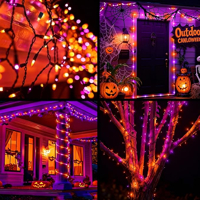 Halloween String Lights (Orange & Purple - Steady, 25FT), Mini LED String Lights, IP68 Waterproof Fairy Lights for Outdoor Indoor Holiday Party Patios Wedding Valentines Day Xmas Decor