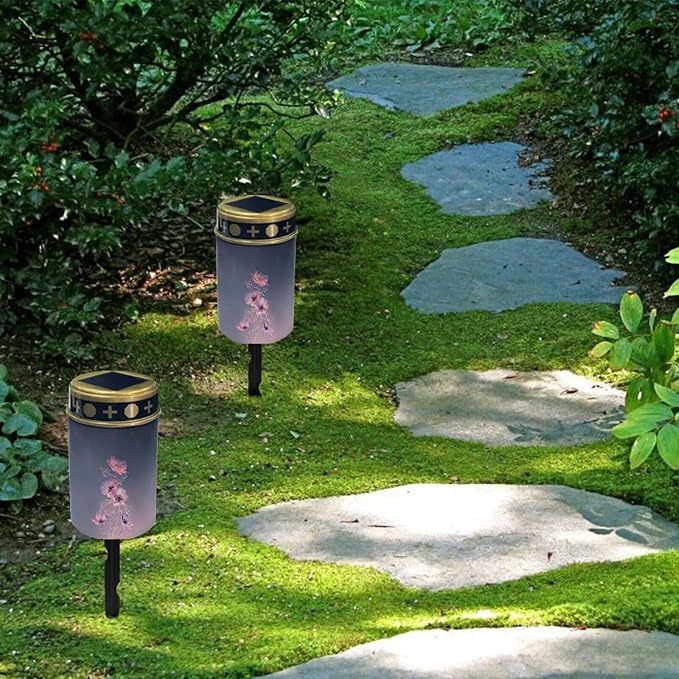 ZOUTAIRONG 6 Pack Solar Lights Outdoor Solar Garden Stake Lights Outdoor Powered Landscape Lighting Warm White LED Solar Lantern Solar Fairy Lights for Outside,Wall Light Auto On/Off