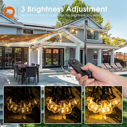 addlon 50FT Solar String Light 1-to-4 Extension Cord String Lights - 110FT Total (4x25FT String Lights + 10FT)