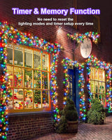 125 FT 380 LED Multicolor Christmas Lights, Extra Long Outdoor String Lights Waterproof, Timer & Memory, 8 Modes | Lumora