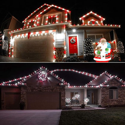 Brizled Red & White String Lights, 16.5FT 25 LED C9 Christmas Lights, Connectable Xmas Tree Light, Waterproof Strawberry String Light for Indoor Roof Garden Patio Pathway Tree Valentine's Day Party