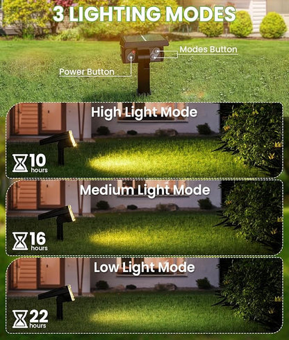 Large Panel Solar Spot Lights Outdoor (Warm White, 2 Pack)