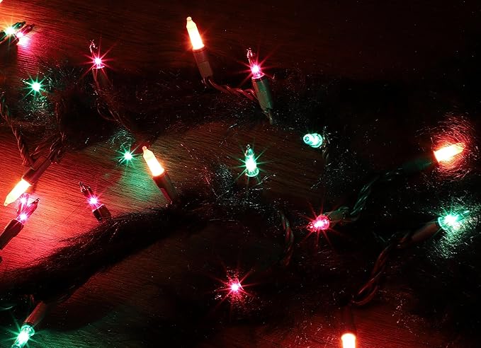 LAMPHOME Halloween String Light,100 Count Incandescent Mini String Light in 19.6ft,Indoor/Outdoor 120V UL Certified Mini Light for Halloween,Patio Lawn,Home,Garden,Party (Orange+Purple+Green)