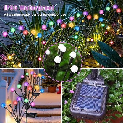 Solar Garden Lights Outdoor, Swaying Light Waterproof Solar Lights Outdoor for Yard Pathway Patio, Swaying Lawn Decor as Gardening Gifts for Women Holiday (Multicolor, 4 Pack)