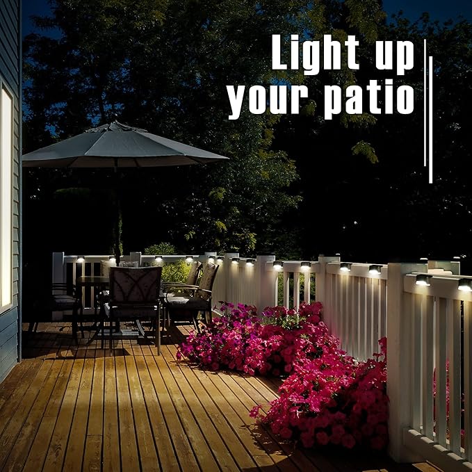 Solar Deck Lights Outdoor, Solar Step Lights Waterproof Led Lights for Outdoor Stairs, Step, Fence, Patio,Yard,Porch and Balcony(12 Pack,Warm White)