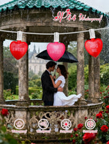 10.5ft Heart String Lights with 10 LED Red & Pink Hearts, Messages: KISS ME/Love. Connectable, Waterproof | Lumora