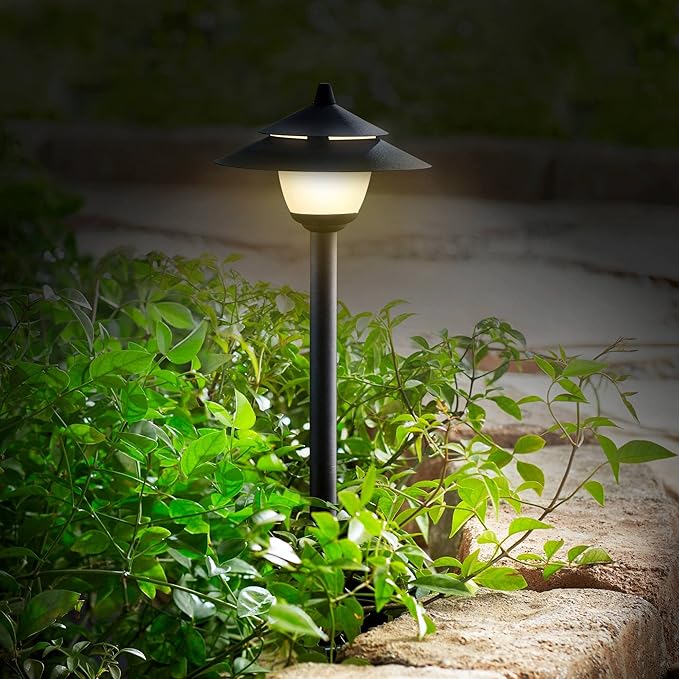 John Timberland Pollack 15" High Modern Outdoor Landscape Path Lights Porch House Exterior Outside Set of 2 LED Bulb Weatherproof Black Metal Glass Shade Front Door Patio Garage Home Deck