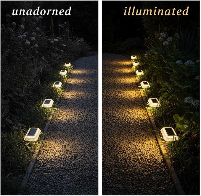 Outdoor Solar Pathway Lights, 2 Pcs, 3000K Warm White Led Ground Lights, 10-12H Runtime, 1200Mah Battery, Yard | Lumora