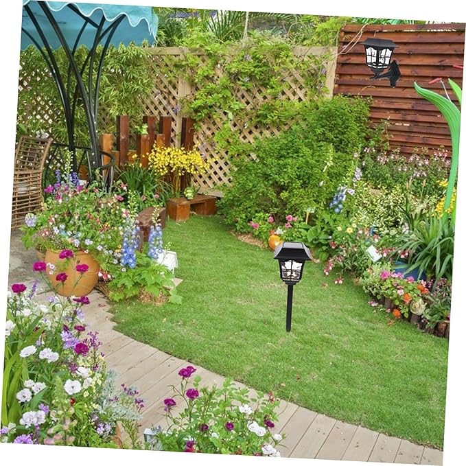 Happyyami 2pcs Solar Motion Lights Outdoor Solar Led Garden Lights for Path Garden Wedding Patio