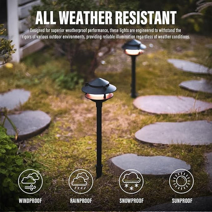 VENUS MANUFACTURING Low Voltage Landscape Lights LED Outdoor Pathway Light 12V AC 2.2W 32Lumen Warm White Landscape Lighting for Garden Path Driveway Yard 8Pack