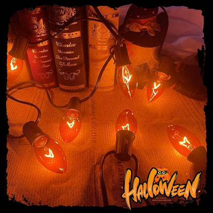 GOOTHY C9 Orange Christmas String Lights, 25Ft Outdoor Christmas Decorations Lights with 26 Incandescent Orange Bulbs, Hanging Patio Lights Waterproof for Roofline Backyard Outdoor Halloween Party