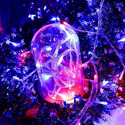 4th of July Decorations Patriotic Decor Lights, Red White and Blue String Lights Indoor, 200LED 66FT Outdoor, 8 Modes for Memorial Day Christmas, Independence Day, Bedroom, Garden, Patio, Yard