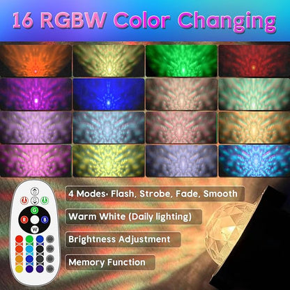 Christmas Halloween Outdoor Spotlight RGB Lights Projector, 12W Color Changing Landscape Lighting for Yard Garden Patio Decor, 4 Pack of 120V Waterproof LED Landscape Lights for Home Party Decorations