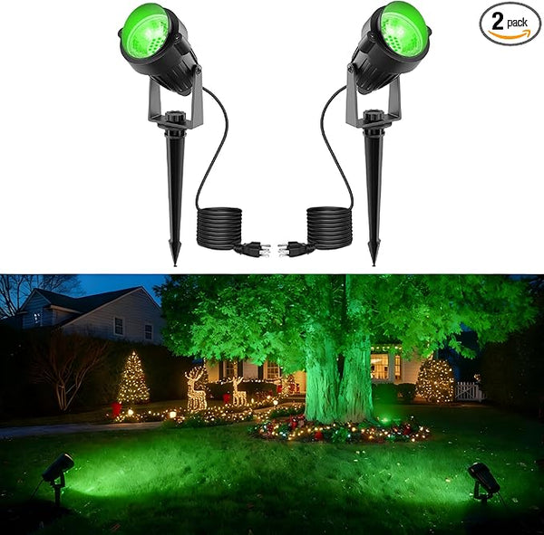 L LOHAS LED Green Spotlight Outdoor, Tree Spot Lights for Yard, Auto On/Off 5W 120V Landscape Lighting for House | Lumora