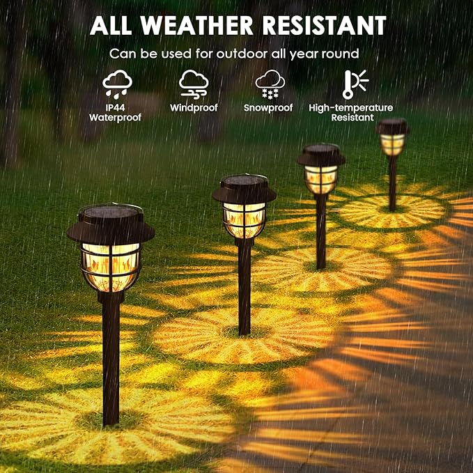 10 Pack Solar Pathway Lights Outdoor- Bright Solar Powered Garden Light with 3000K Warm LED, Auto On/Off Waterproof | Lumora