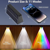 ODEETRONIC Color Changing Solar Fence Lights - 8 Pack 9 Color Outdoor Patio Lights with 11 Mode, RGB + Warm & Cool | Lumora