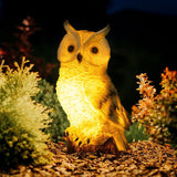 Solar Owl Garden Statues Outdoor Decor Resin Owl Figurine with LED Lights Owl Sculpture for Porch Patio Lawn Yard | Lumora