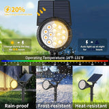 Solar Spot Lights Outdoor, 4 Modes/1 Pack Solar Spotlights Waterproof, 180° Adjustable Powered Landscape Lights | Lumora