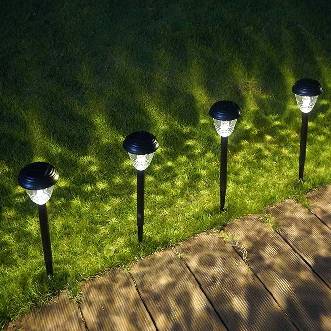 Solar-Powered Auto-Sensor Garden Stake Lights IP44 Waterproof All-Weather Frost&Heat Resistant Warm White LED 8-12H Runtime Easy Stake Install TwistOnOff ABS Durable Path/Gdn/Patio