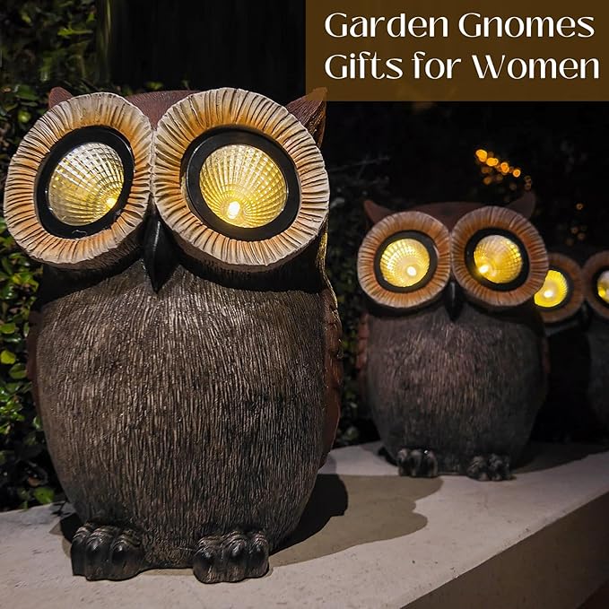DKJOCKY Owl Gifts for Women, Solar Owl Decorations for Yard, Garden Oranments Outdoor Gardening Gifts for Mom Women | Lumora