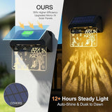 2 Pack Solar Fence Lights - Fairy Butterfly Pattern, Warm White + 10 RGB Colors, IP65 - Outdoor Path Light | Lumora