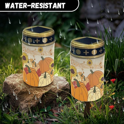 Autumn Fall Pumpkin Solar Pathway Lights,Waterproof Solar Garden Lights Outdoor Solar Walkway Lights Landscape Set of 10 Lighting for Yard,Walkway,Patio,Driveway